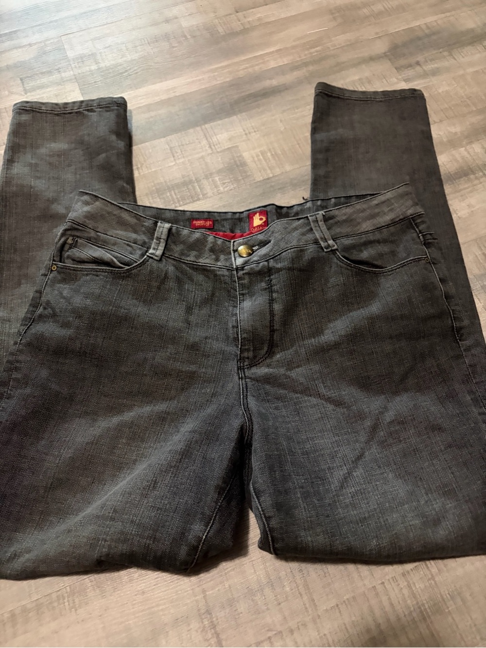 Sasson Jeans Women’s Straight Leg Jeans in Dark Gray- size 16